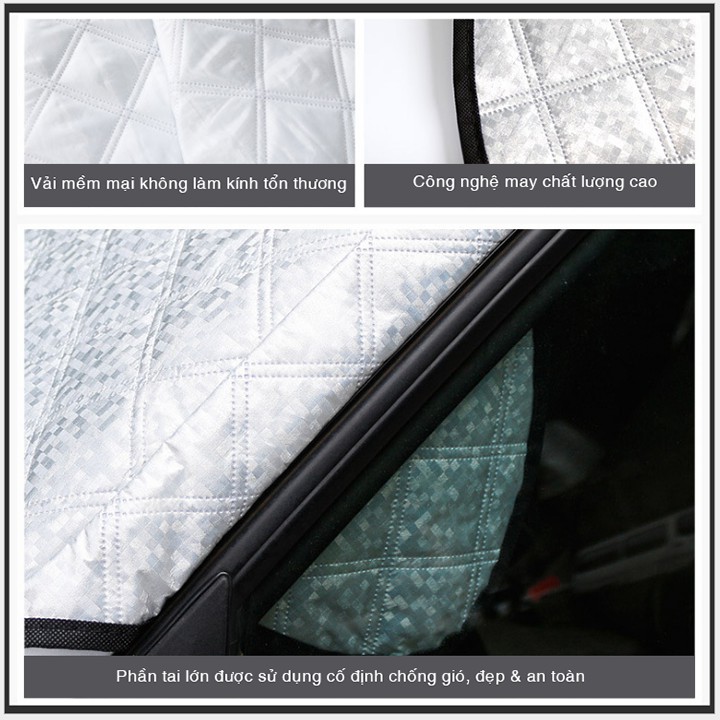 Bạt che nắng che mưa kính lái ô tô chống bụi bẩn, cách nhiệt chống nắng 3 lớp OXM2 phù hợp với mọi loại xe