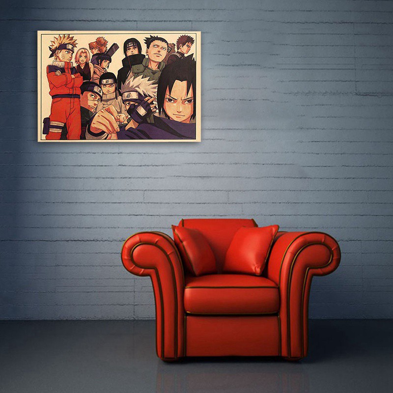 flowersqueen Poster phim hoạt hình Naruto phong cách vintage