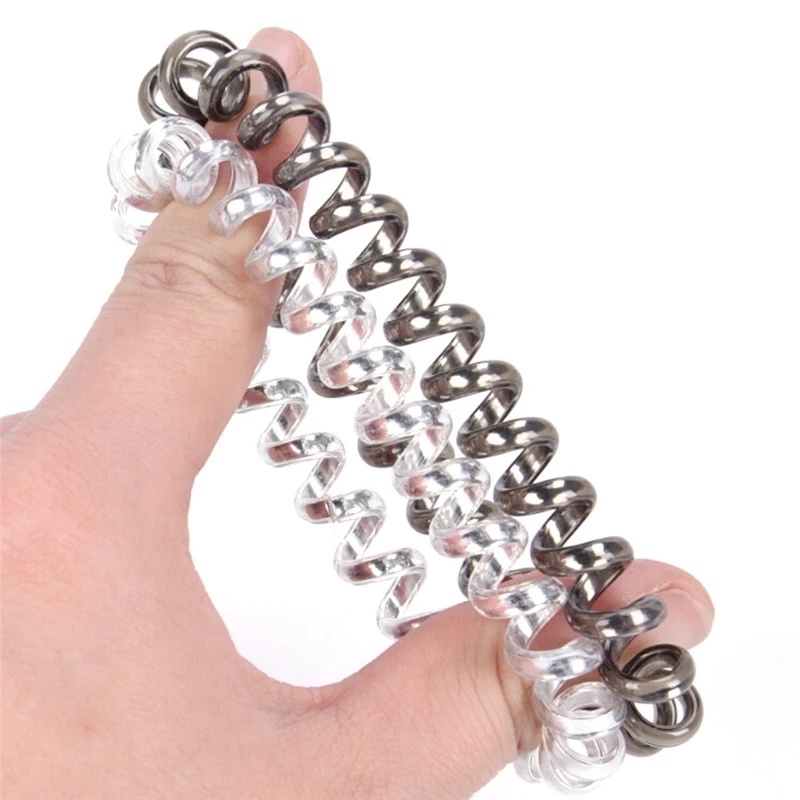 Dây Buộc Tóc Nhựa Co Giãn Màu Trơn Sáng Bóng Thanh Lịch Cho Nữ