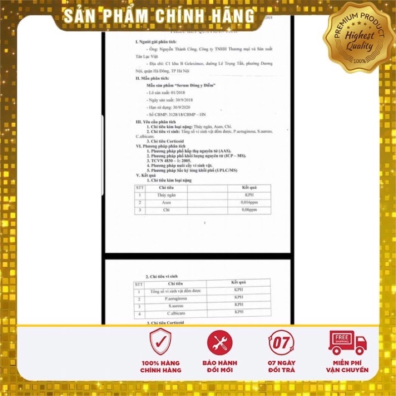 SERUM DIỄM (Thanh mộc hương )