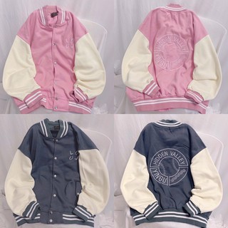 Áo khoác bomber YINGU xám - vải nỉ lót bông form rộng unisex nam nữ