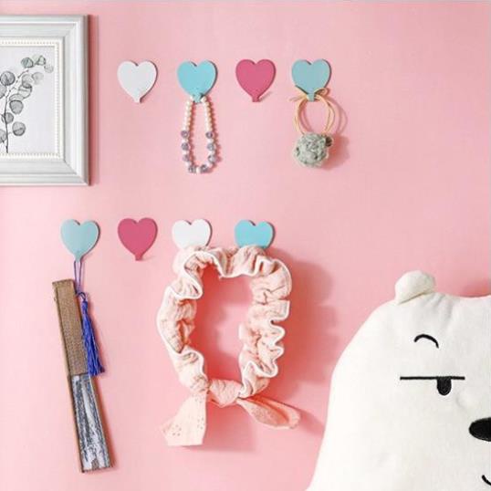 Móc dán tường kim loại hình trái tim ⚡FREE SHIP⚡ chịu lực tốt, treo đồ đa năng