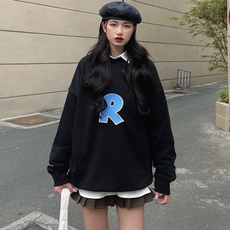 Áo Sweater nỉ thêu R REGODS Unisex Form Rộng ( SWEATER R ) | BigBuy360 - bigbuy360.vn