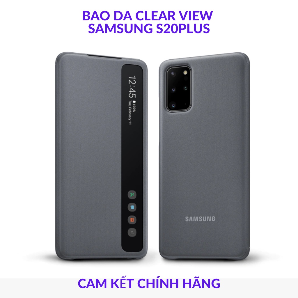 [CHÍNH HÃNG] Bao da Clear View Samsung Galaxy S20 Plus Màn Hình Led Hiện Thông Báo