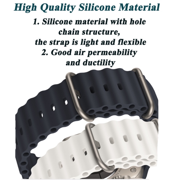 Dây Đeo Thay Thế Bằng Cao Su Silicone Thoáng Khí Cho IWatch Series 8Ultra 7 6 5 Se 49mm 45mm 44mm 41mm 42mm 38mm