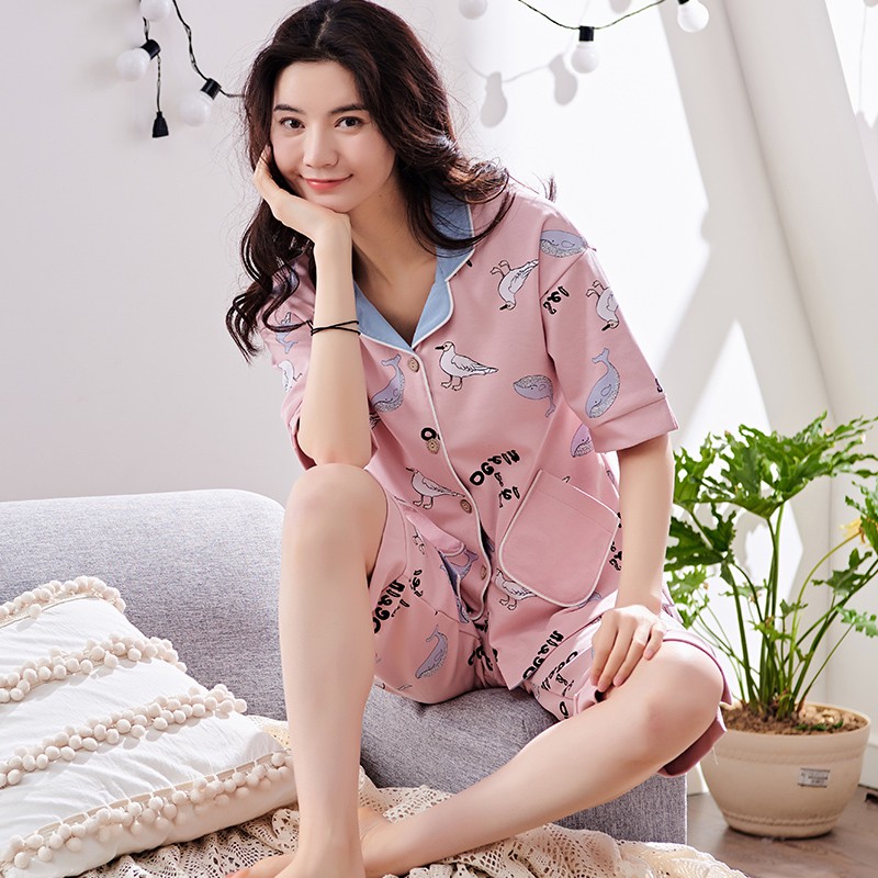 [Ảnh thật] BỘ LỬNG NỮ, BỘ PIJAMA NỮ style Hàn Quốc, chất COTTON 100% thông thoáng | BigBuy360 - bigbuy360.vn