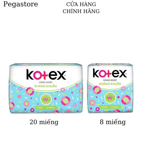 Băng vệ sinh hàng ngày KOTEX - bvs hàng ngày 8 miếng - 20 miếng