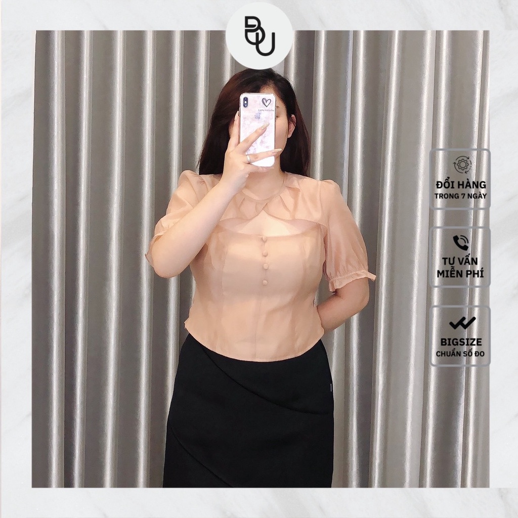Áo cut out cổ cúc BIGSIZE (55kg đến 95kg) - 21SSM34 - [BUstu Bigsize]
