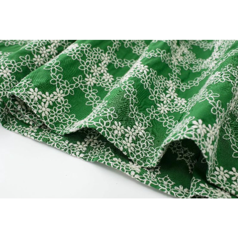 ĐẦM DÂY THÊU HOA XANH LÁ ZARA XUẤT XỊN