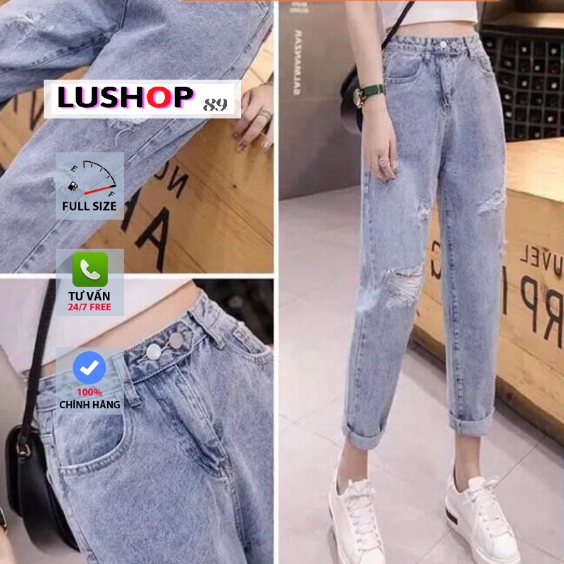 Quần bò baggy nữ quần jean baggy nữ quần jeans nữ lưng cạp cao quần nữ đẹp 3 size S M L hot  QT23 Lushop89 | BigBuy360 - bigbuy360.vn