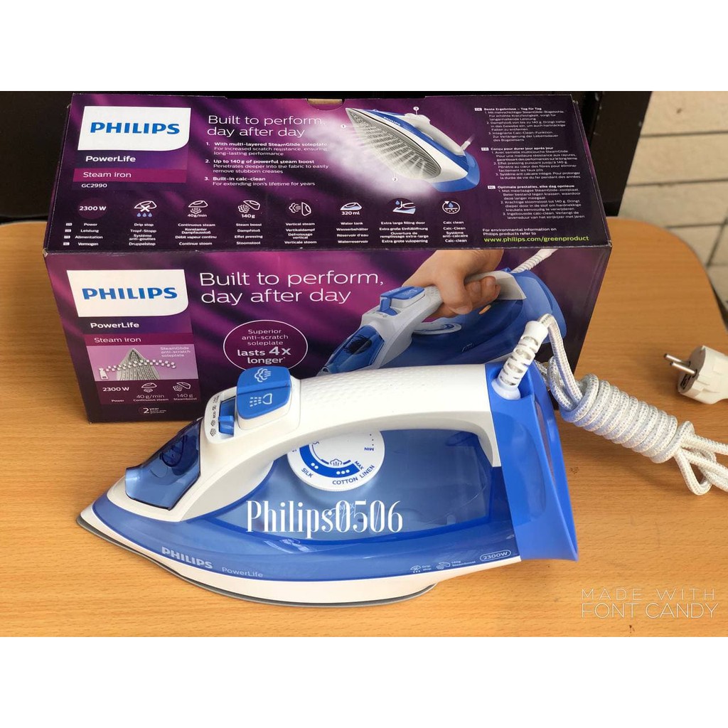 Bàn Ủi Hơi Nước Philips GC2990- Chính Hãng