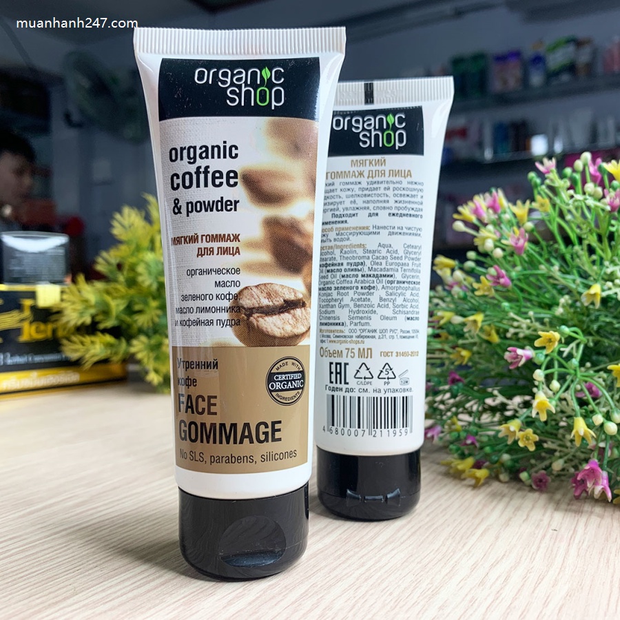 Tẩy da chết mặt Organic shop Organic coffee & powder | BigBuy360 - bigbuy360.vn