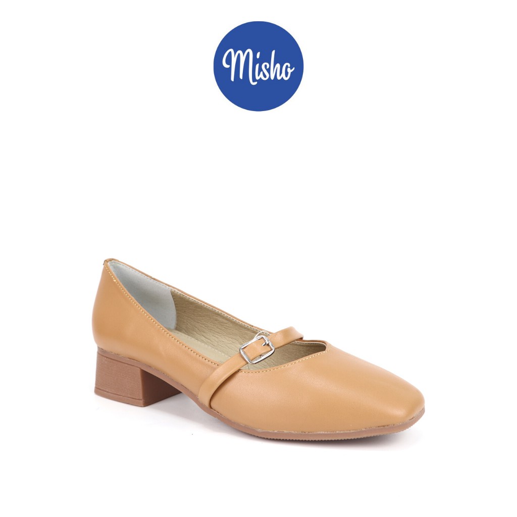 Giày búp bê da thật mũi vuông cao 3cm Misho 1158 | BigBuy360 - bigbuy360.vn