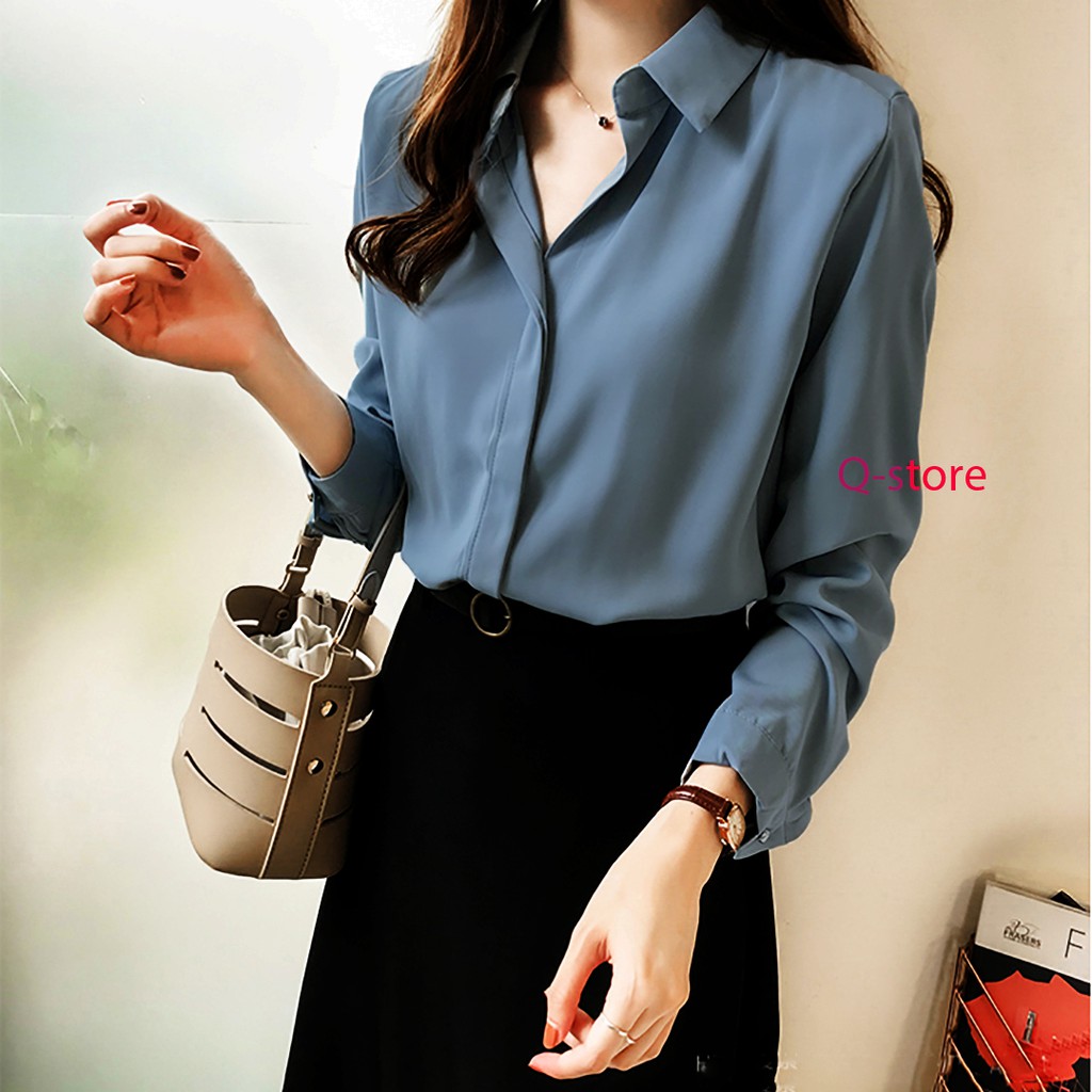 Sơ mi công sở cho nữ, chất vải dày dặn không nhăn | BigBuy360 - bigbuy360.vn