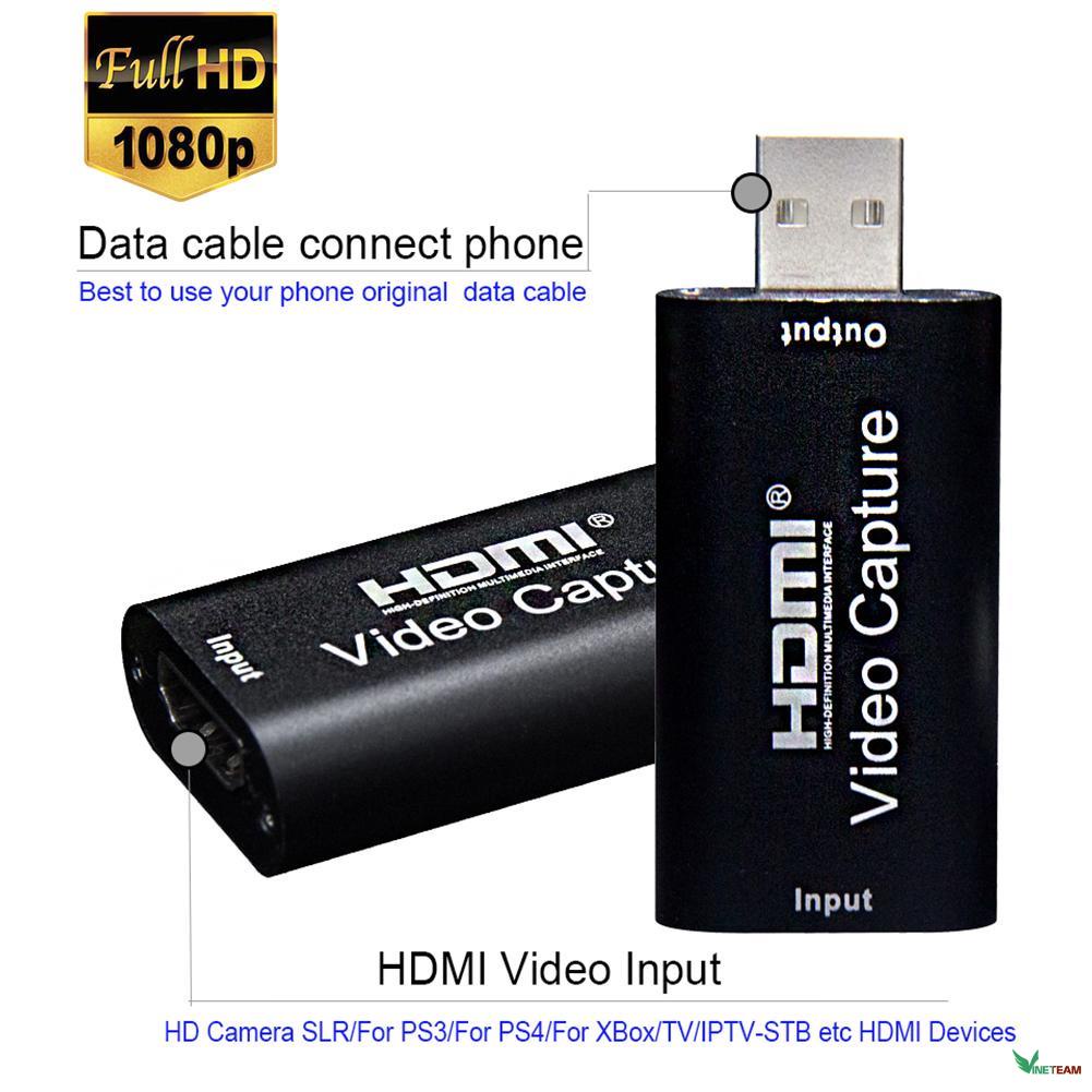 Mini Video Capture Card USB 2.0 HDMI Video Grabber cho PS4 Game DVD Máy quay phim HD Camera ghi lại Live -dc4718