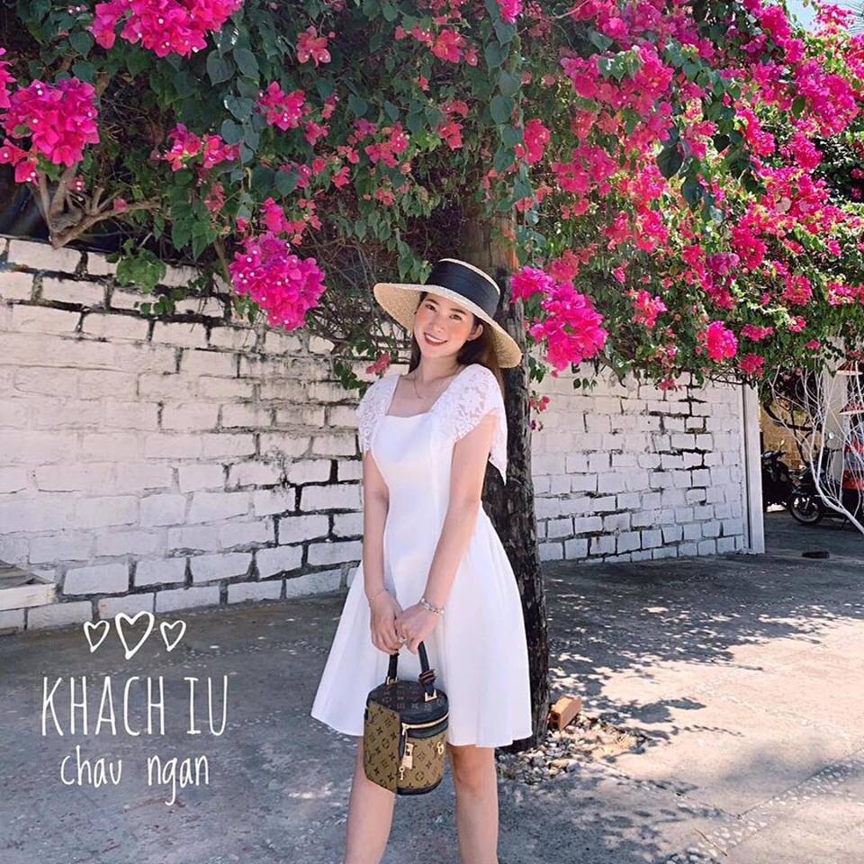 Đầm trắng ren xòe NDLN đáng yêu dịu dàng