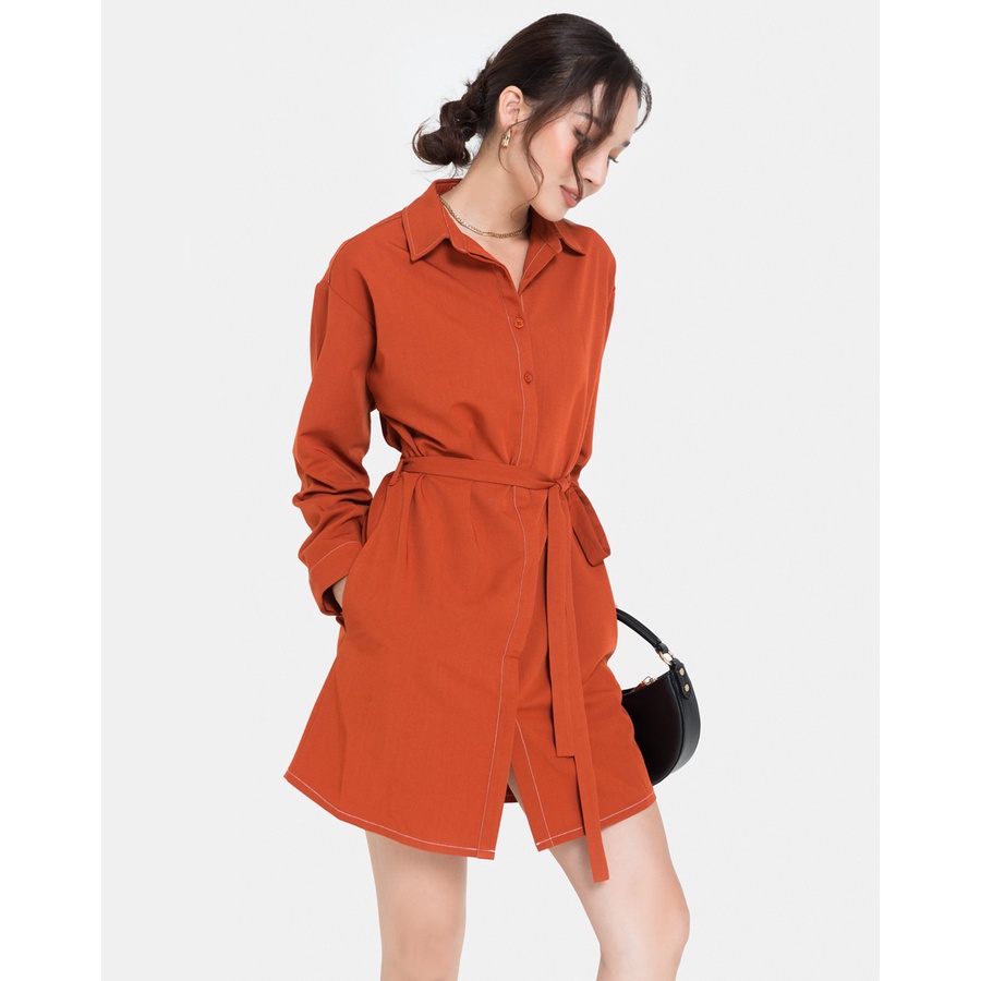 Đầm Ngắn Nữ Thời Trang JUNO Dáng Suông Cột Nơ JNDLU005