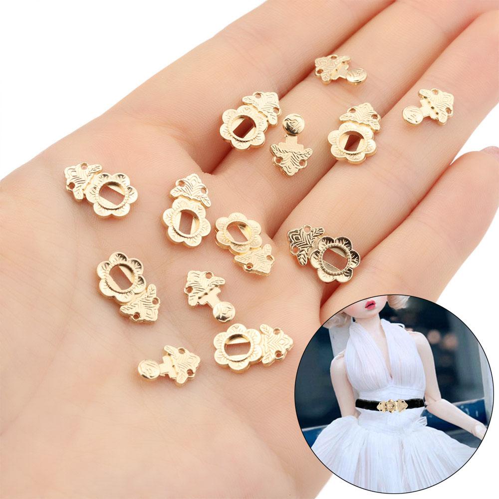 BEBETTERM Bộ 10 Nút Thắt Lưng 3 Màu 18mm Bằng Kim Loại Cho Búp Bê