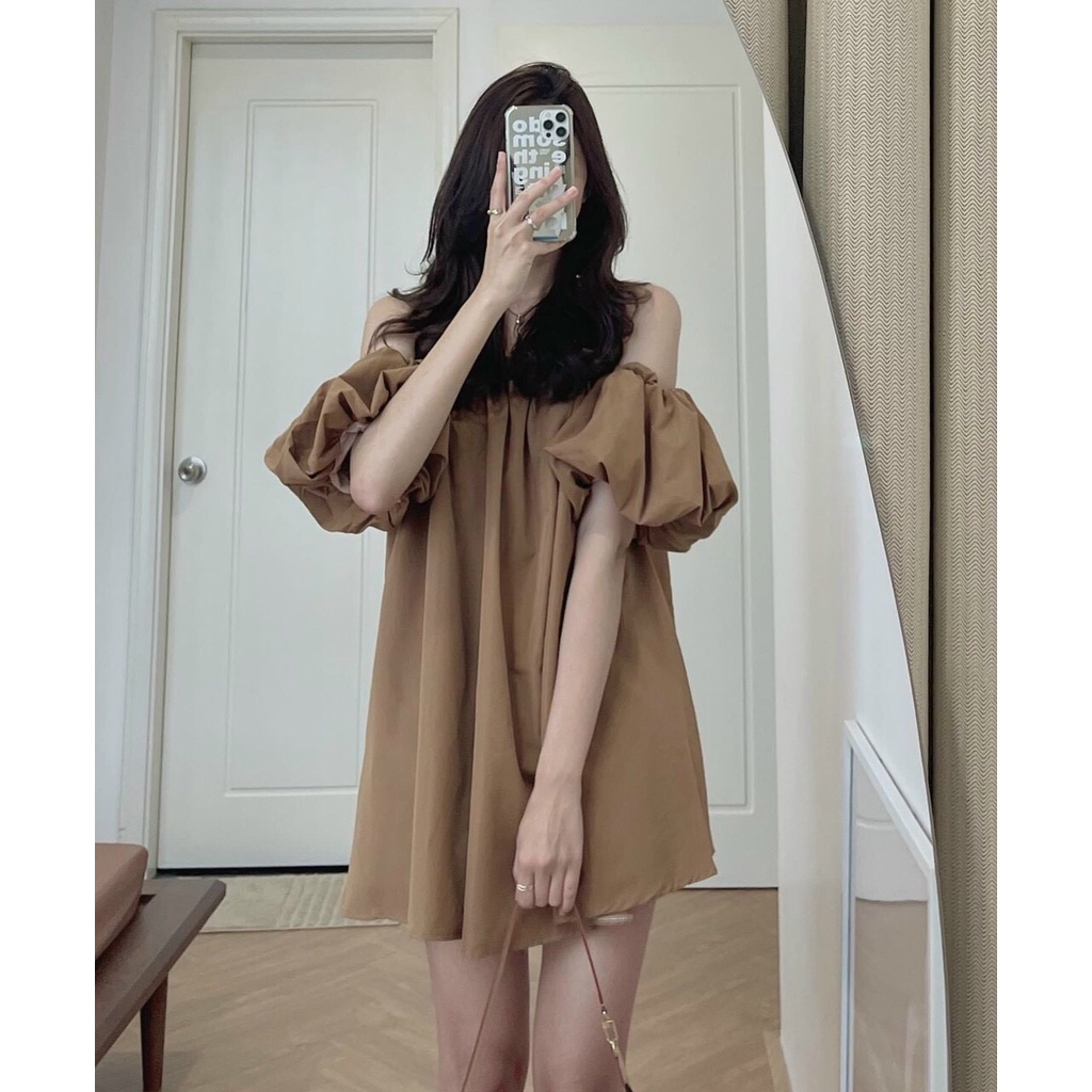 Áo Trễ Vai Bèo Tay Phồng Rộng Dễ Thương