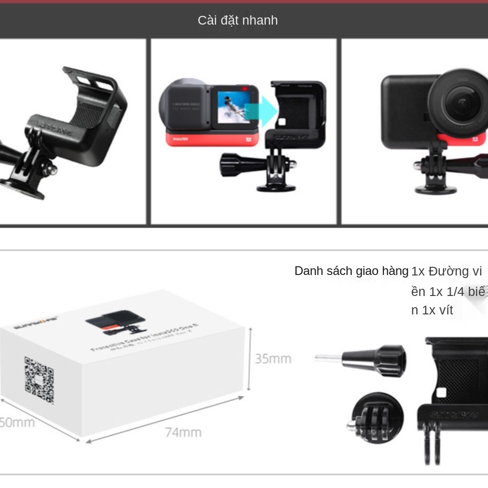 ❀Thích hợp cho Insta360 One R nhanh chóng khung mở ống kính toàn cảnh 4K bảo vệ máy ảnh Leica lồng thỏ nửa