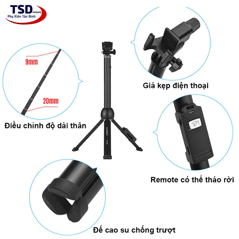 Gậy Tripod 3 Chân Yunteng VCT-992 Chính Hãng