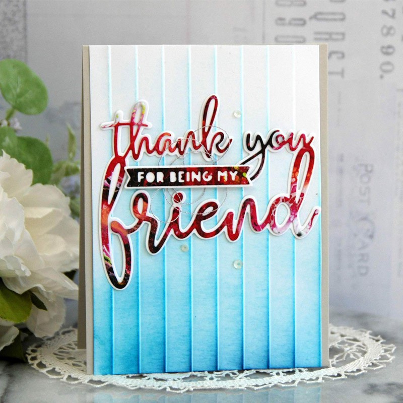 Khuôn cắt giấy kim loại hình chữ Thank you for being my friend