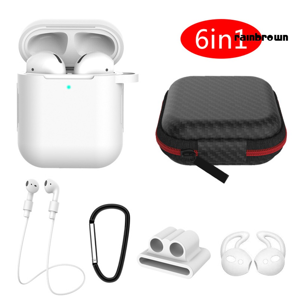 Hộp Bảo Vệ Tai Nghe Bluetooth 6 Trong 1 Cho Air-Pods 1 2