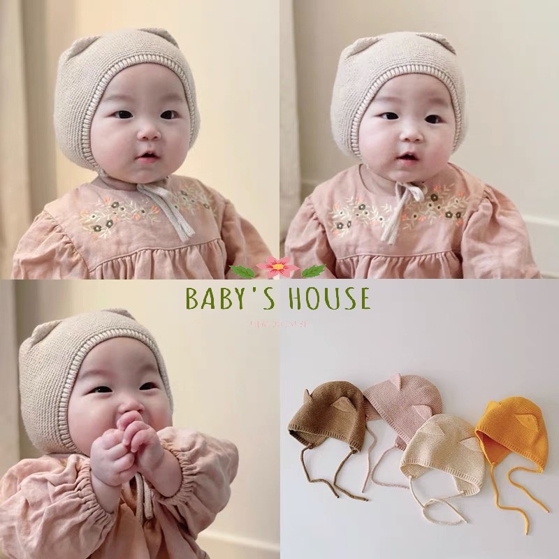 Mũ nón len cột dây tai mèo dễ thương cho bé 5m-2y ML49 Baby House
