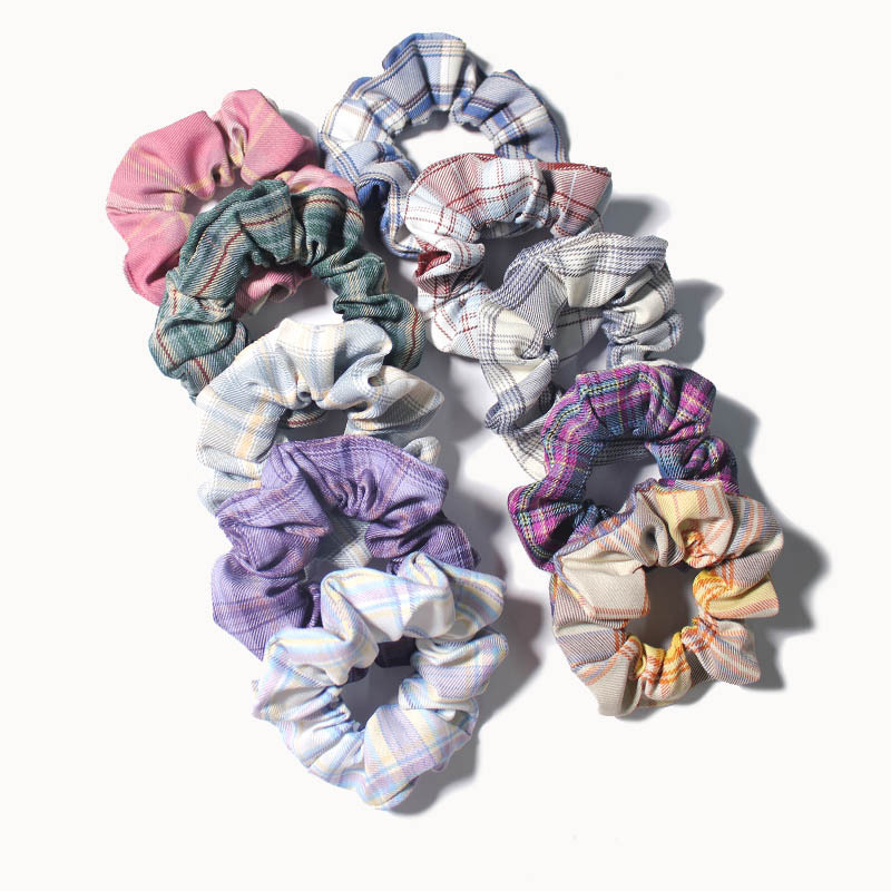 Cột tóc scrunchies hàn quốc vải sọc dễ thương Tiluca S48