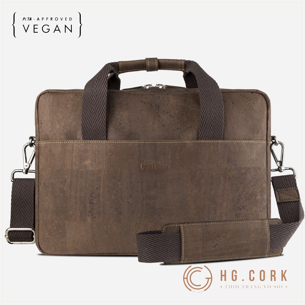 Túi Xách Nam Công Sở Cao Cấp CORK BRIEFCASE - HGcork Corkor CK146 - Da cork thực vật siêu bền, Sản xuất tại Bồ Đào Nha