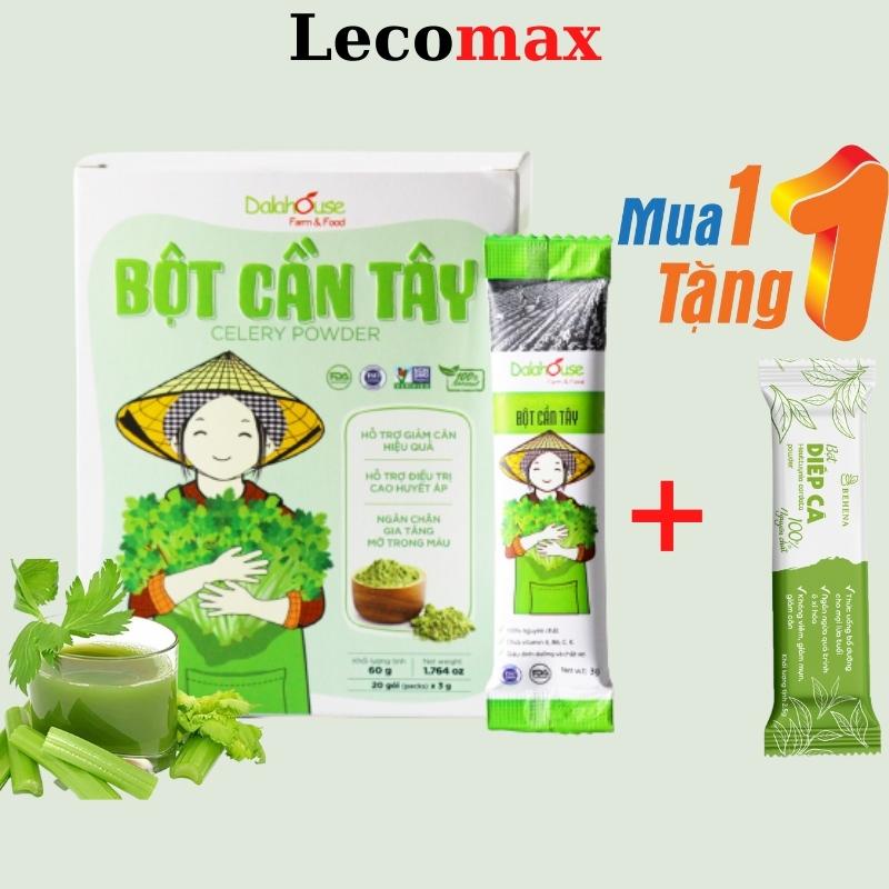 Bột cần tây giảm cân Dalahouse mát gan nguyên chất sấy lạnh hộp 20 gói Lecomax BCTDAL02