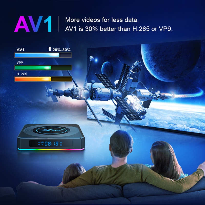 Android TV Box X96 X4, Amlogic S905X4, Android 11, Ram 4GB, hỗ trợ tiêu chuẩn AV1 mới nhất, Tìm kiếm giọng nói