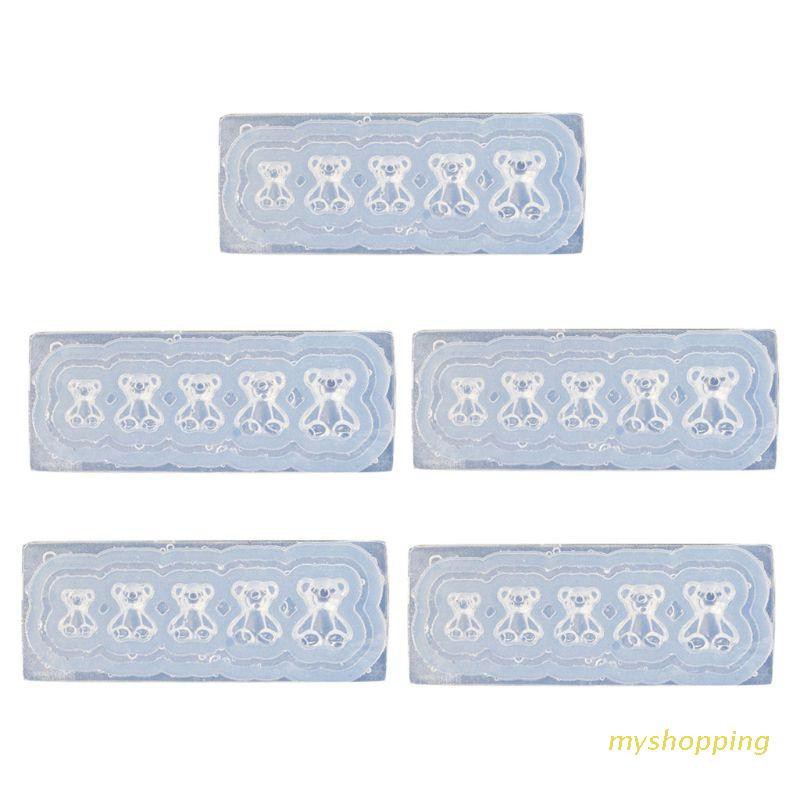 Set 5 Khuôn Silicone Hình Gấu Hỗ Trợ Trang Trí Móng Tay