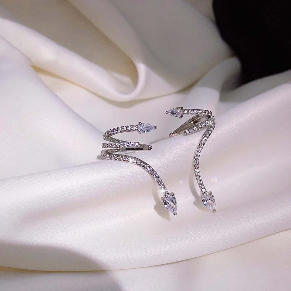 Khuyên tai dạng kẹp vành kiểu rắn sáng tạo phong cách hip hop thời trang dành cho nữ