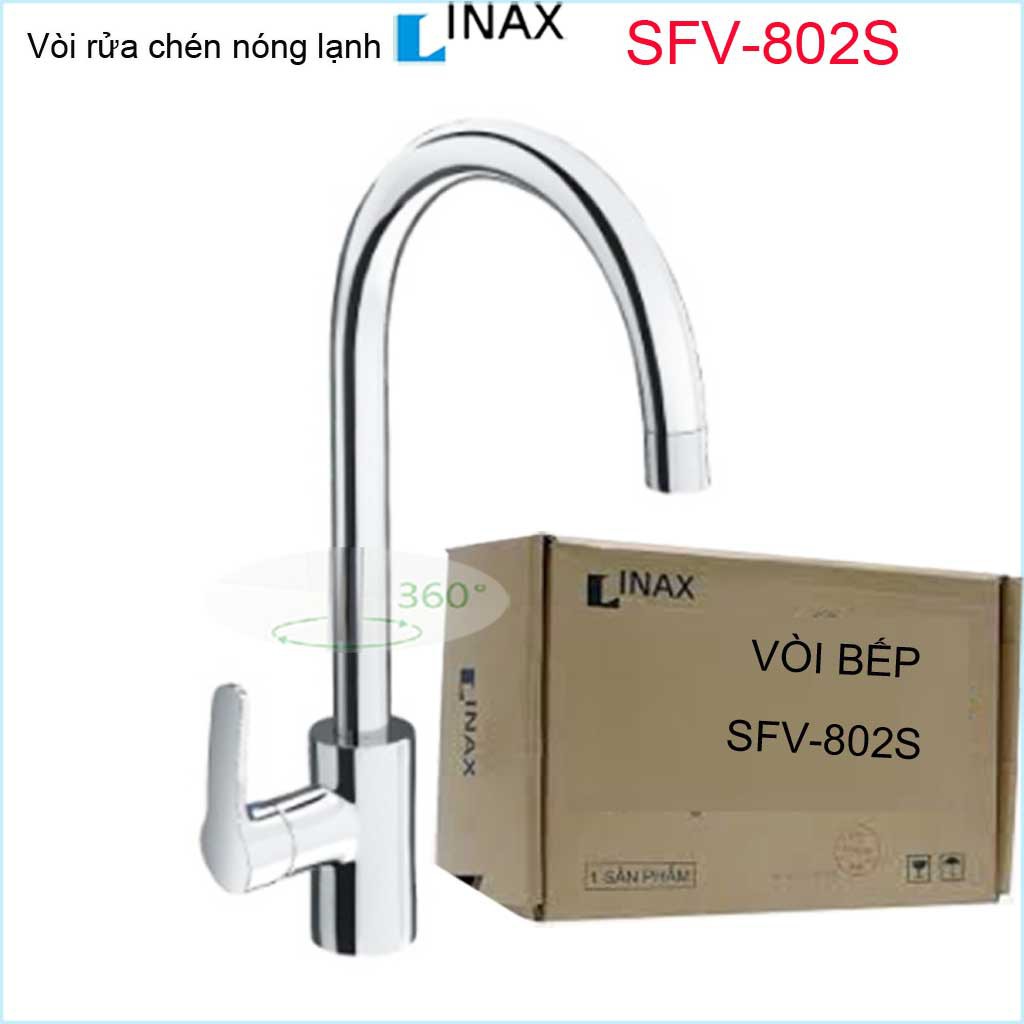 Vòi bếp nóng lạnh, vòi rửa chén bát nóng lạnh, vòi chậu Inax chính hãng Nhật Bản SFV-802S