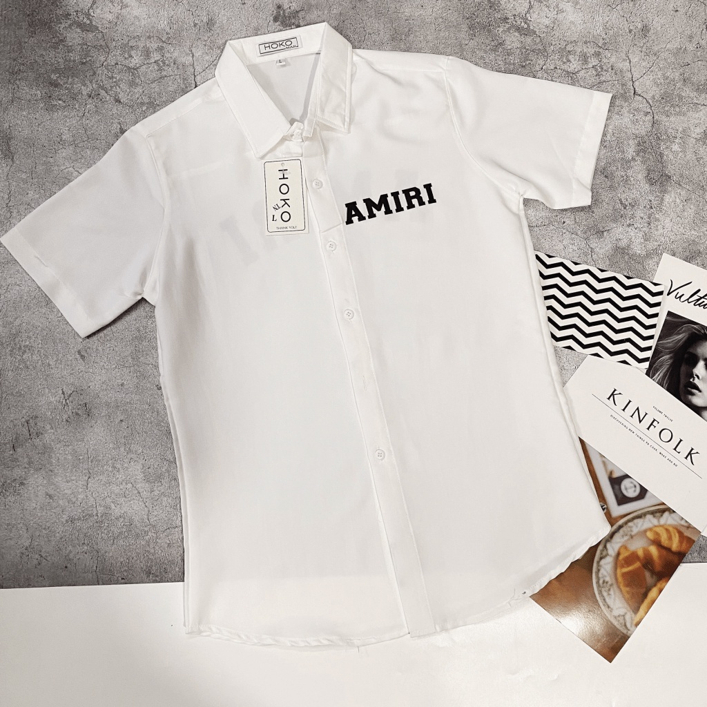 Áo Sơ Mi Nam Tay Ngắn, Vải Lụa Cao Cấp In Chữ Nổi Sắc Nét Phong Cách Soái Ca Hàn Quốc Siêu Đẹp [NEW UNISEX]