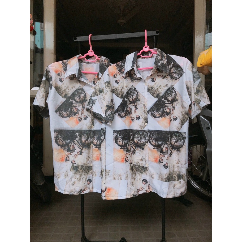 [Mã FAMAYMA2 giảm 10K đơn 50K] Áo sơ mi ngắn tay form rộng chất vải voan lụa cao cấp in hình họa tiết lịch lãm | BigBuy360 - bigbuy360.vn