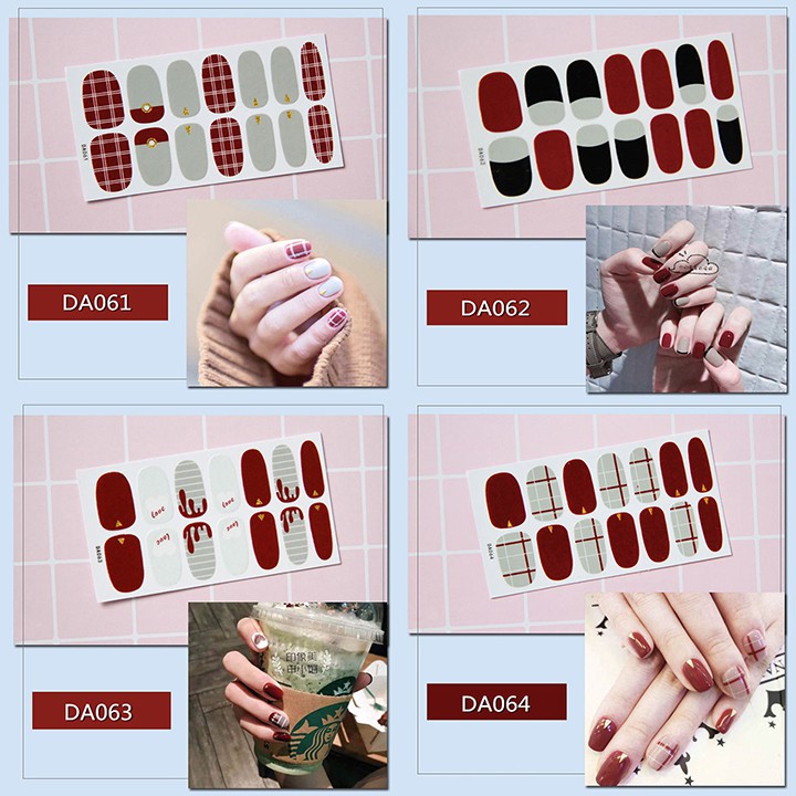 Nail Wraps Set Dán móng tay 14 miếng nhiều mẫu DA061-080