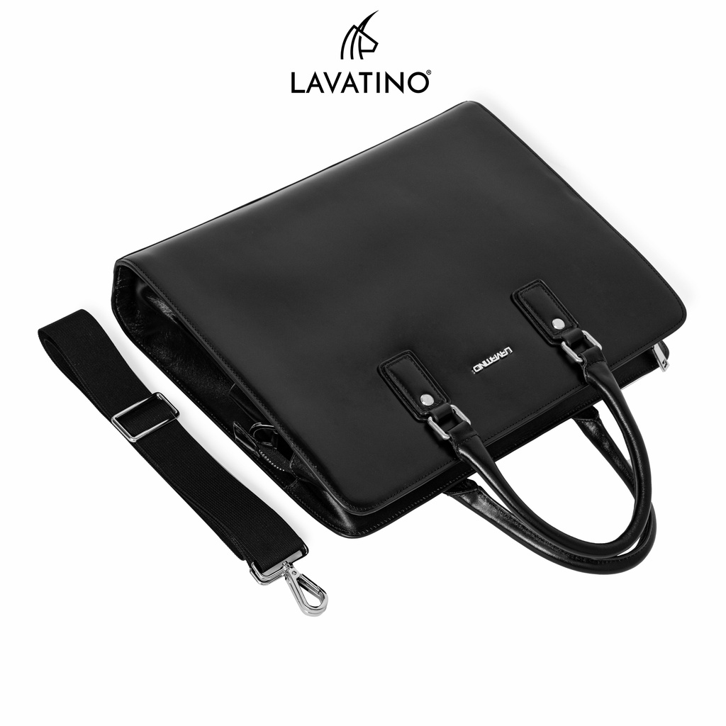 Túi Xách Cặp Đựng Laptop Nam Da Bò Cao Cấp Thiết Kế Công Sở Sang Trọng Chính Hãng LAVATINO - HB01