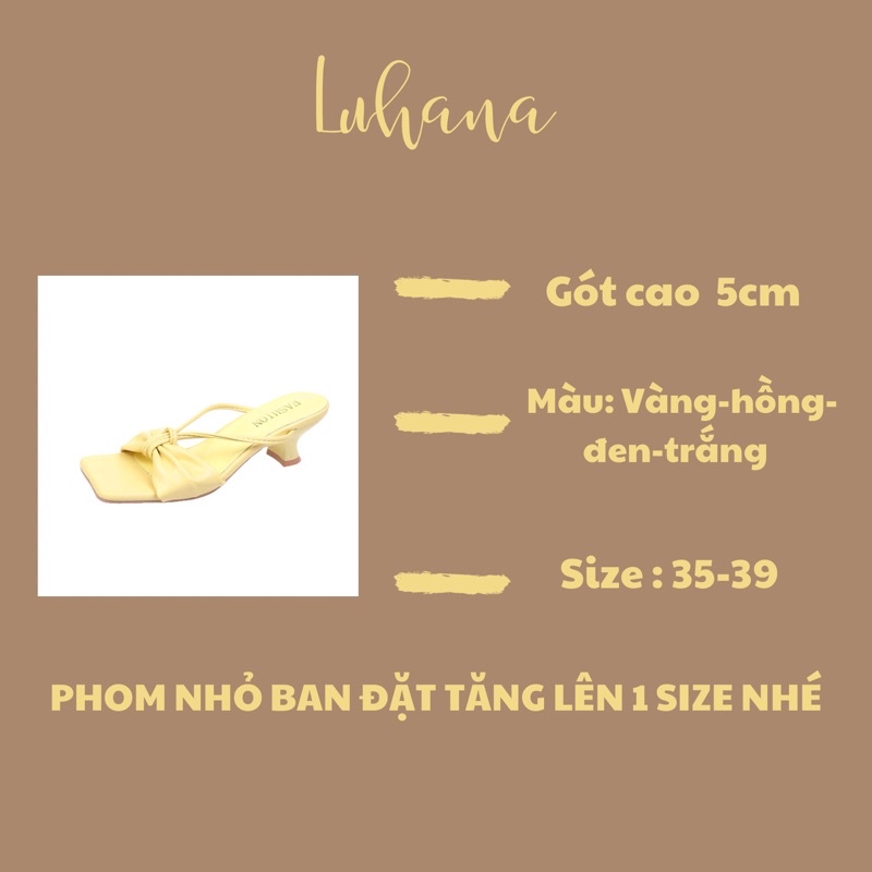 Guốc cao gót nữ thắt nơ thời trang Luhana phong cách tiểu thư hàn quốc bánh bèo Luhana.Ms: GUỐC THẮT NƠ