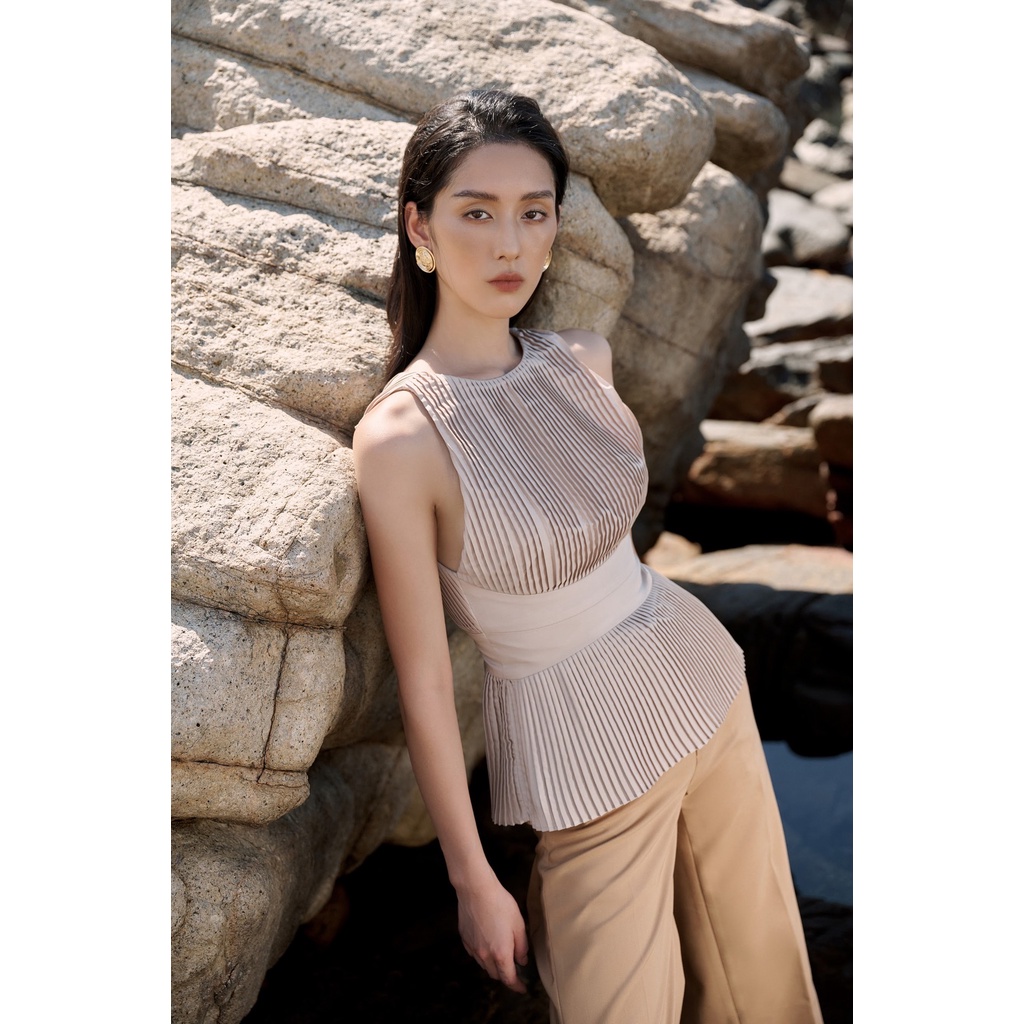 MARQUISE - Áo sát nách xếp ly HALTER TOP WITH ACCORDION PLEAT 010203