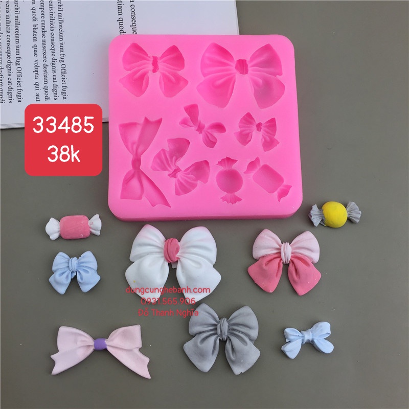 Khuôn Silicone Nơ Kẹo 2Cm 3Cm 4Cm