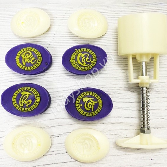 Khuôn lò xo làm bánh trung thu, bánh dẻo, bánh in, ép xôi hình thỏi vàng 4 mặt Phúc Lộc Thọ Tài