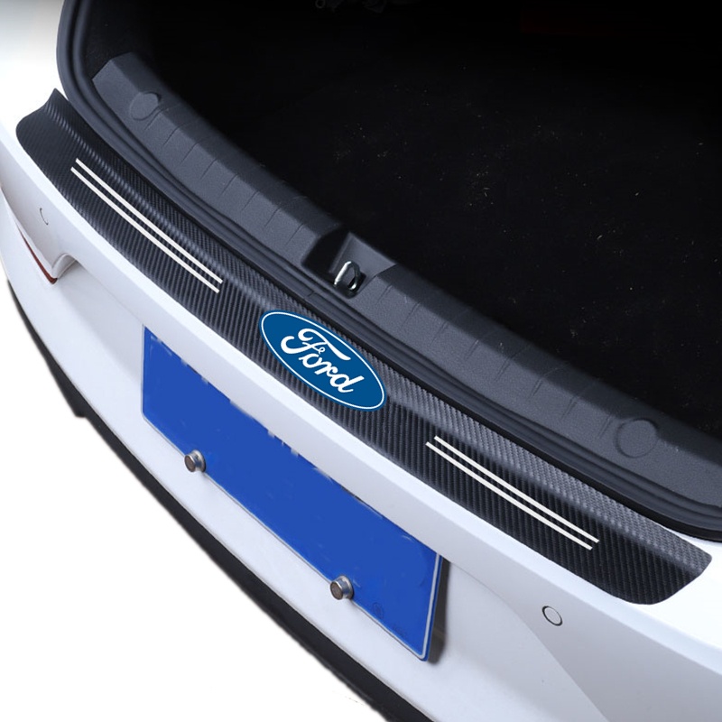 Miếng Dán Bảo Vệ Đuôi Xe Hơi Họa Tiết Sợi Carbon Cho Ford Ranger Fiesta Focus Everest Ecosport