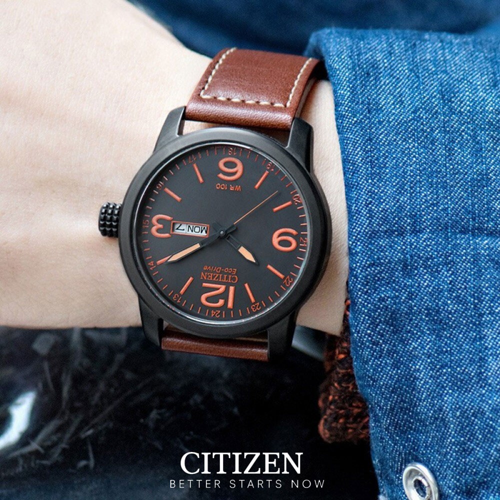 Đồng Hồ Citizen Nam Dây Da BM8475-26E - Mặt Đen