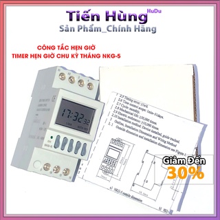 Công tắc hẹn giờ chu kỳ tháng NKG-5 Timer hẹn giờ tháng NKG5 Bộ hẹn giờ tắt bật điện tự động chuyển đổi 2 nguồn điện ATS