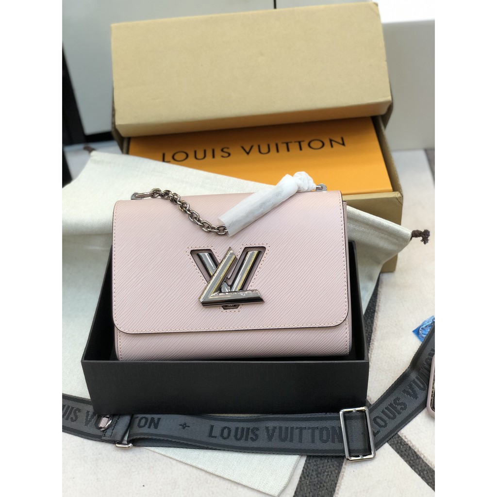 Túi Twist super da tăm màu hồng size 23cm