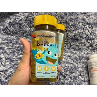 Viên nhai dầu cá DHA cho bé Biopharma Trippel Barn Na Uy hộp 144 viên