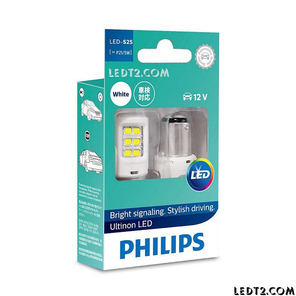 [LEDT2 ISOP] [Bảo hành 5 năm] Đèn hậu (phanh, stop) LED Philips Ultinon S25 P21/5 [Số lượng: 1 cái]