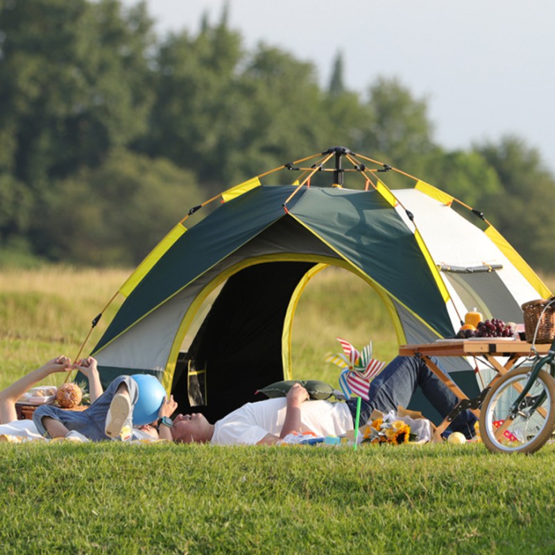 Lều cắm trại cho 3-4 người lều picnic tự động 1 cửa chính 3 cửa sổ, chống nắng chống mưa chất Liệu chống thấm